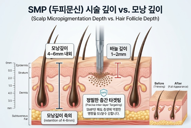 전주 두피문신 SMP 시술 깊이와 모낭 깊이 안전성 비교 가이드